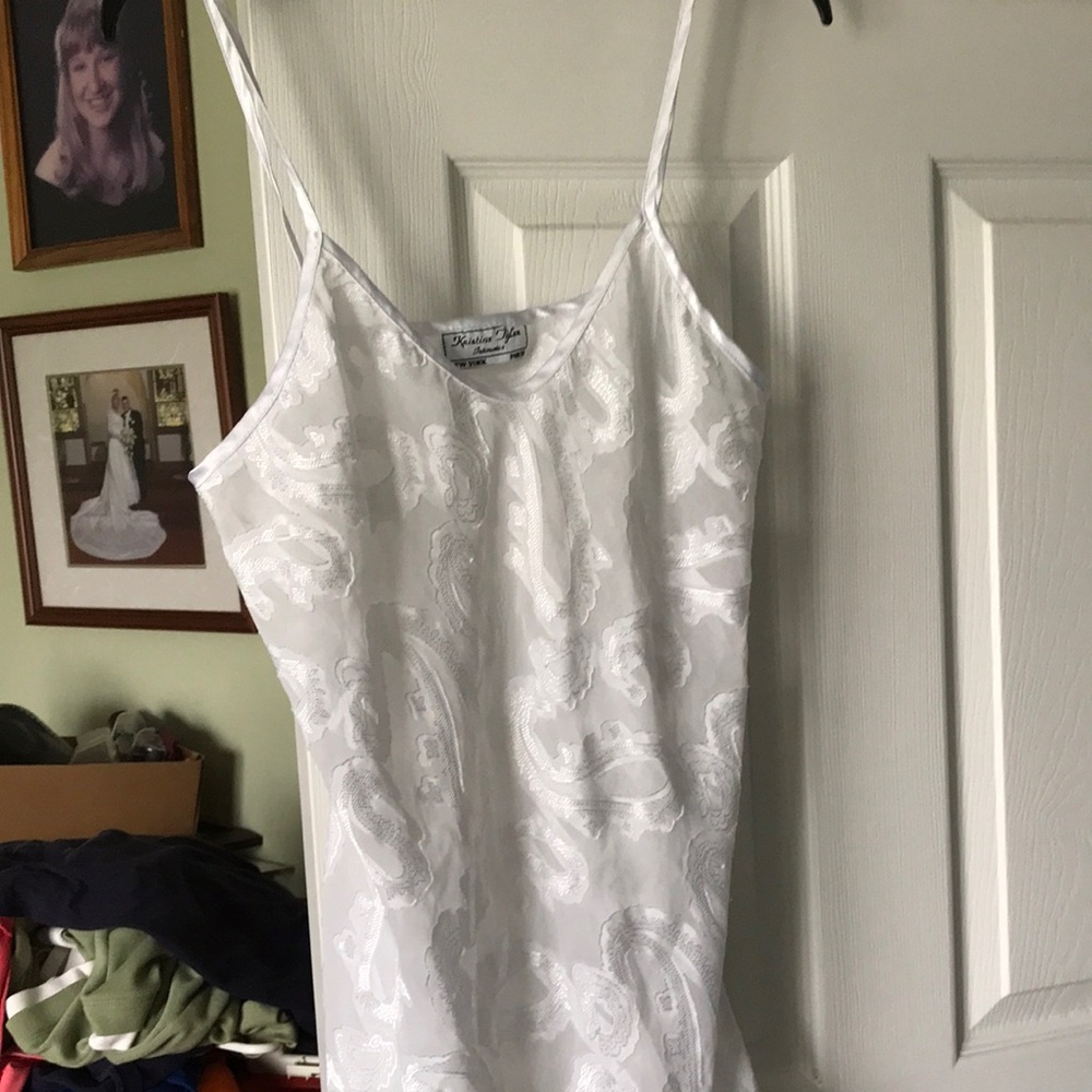 Chic White Paisley Slip Dress